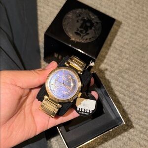 Versus Versace Gold Watch with Blue Dial